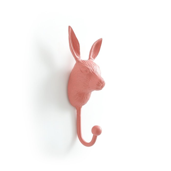 Вешалка-крючок настенная в виде зайца Malou розового цвета - купить Крючки по цене 1610.0