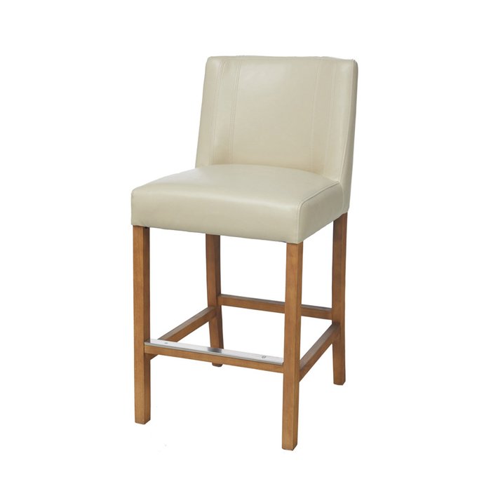 Барный стул Cadi Counter белого цвета на деревянных ножках