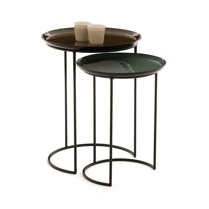 Комплект из двух кофейных столиков Tivara зеленого цвета - купить Кофейные столики по цене 15243.0