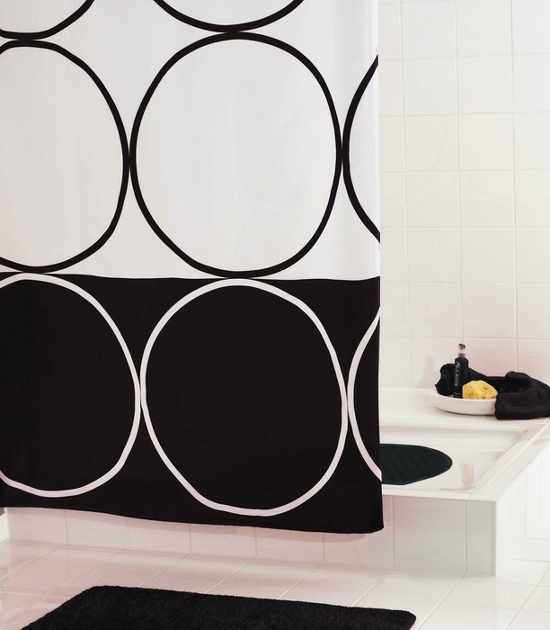 Штора для ванных комнат Circle черный - купить Шторки для душа по цене 2608.0