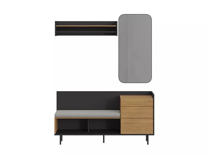 Комплект мебели для прихожей Look 8 черно-бежевого цвета - купить Гарнитуры для прихожей по цене 52290.0