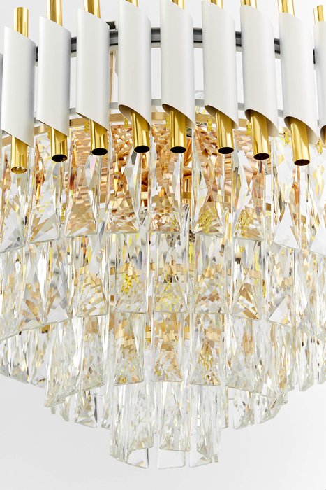 Хрустальная подвесная люстра Lumina Deco Funneli LDP 6003-500 WT+F.GD - купить Подвесные люстры по цене 10649.0