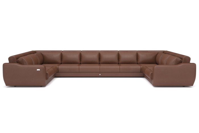 Модульный диван-кровать коричневого цвета