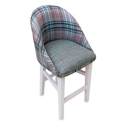 Детский барный стул А-ЛЯ с клетчатой обивкой - купить Детские стулья по цене 11040.0