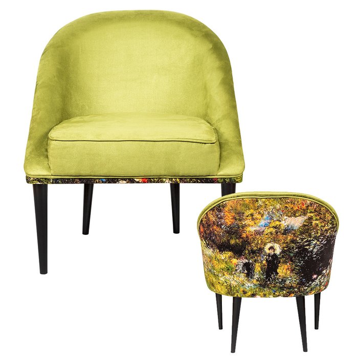 Кресло Летний пейзаж салатового цвета - лучшие Интерьерные кресла в INMYROOM