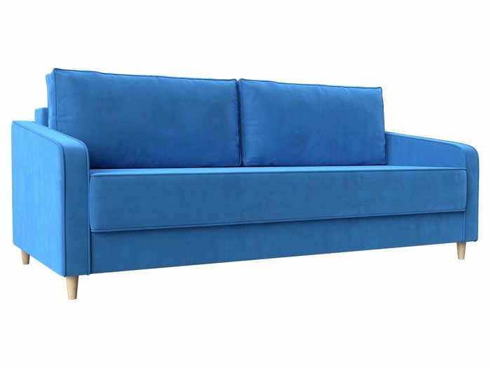Прямой диван-кровать Варшава голубого цвета