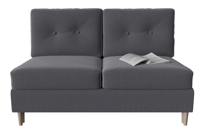Модуль диван-кровать двухместный Белфаст серого цвета - купить Прямые диваны по цене 21206.0