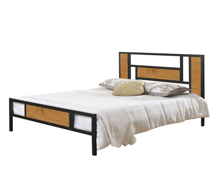 Кровать Бристоль 140х200 черно-коричневого цвета