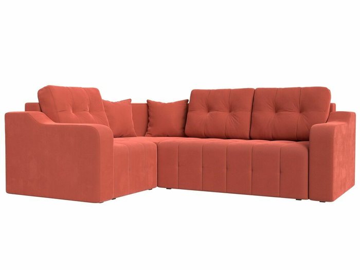 Угловой диван-кровать Кембридж кораллового цвета левый угол
