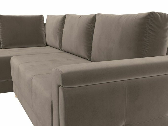 Угловой диван-кровать Лига 024 коричневого цвета левый угол - лучшие Угловые диваны в INMYROOM