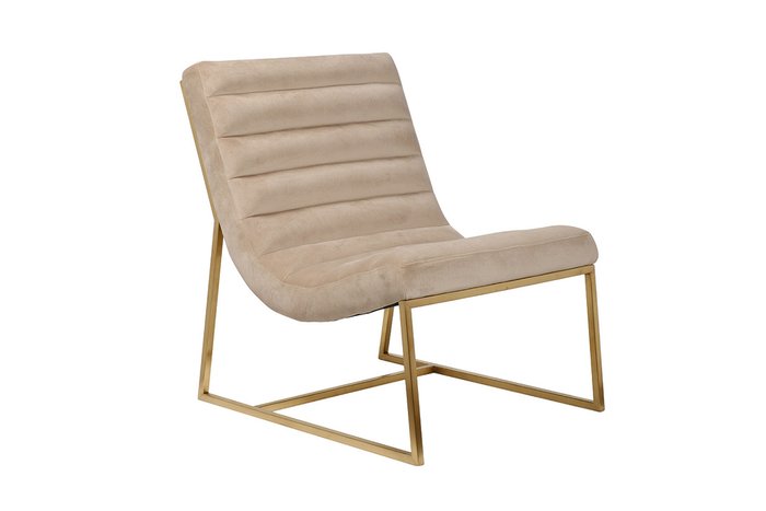 Кресло в обивке из велюра бежевого цвета - купить Интерьерные кресла по цене 96100.0