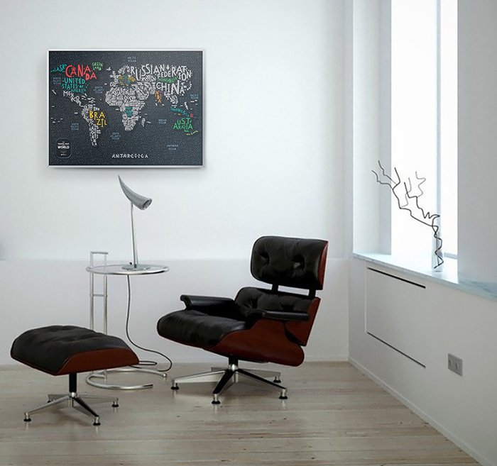 Карта travel map letters world - лучшие Декор стен в INMYROOM