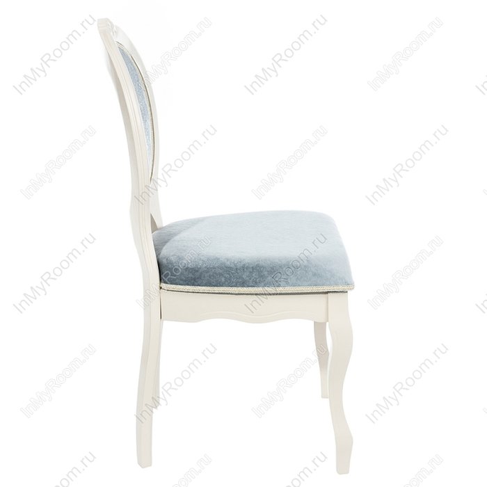 Деревянный стул Pion butter white голубого цвета - лучшие Обеденные стулья в INMYROOM