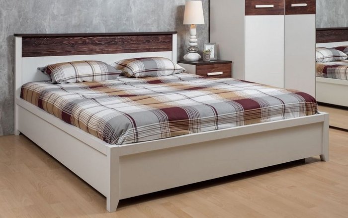 Кровать с подъемным механизмом Норвуд 180х200 белого цвета - купить Кровати для спальни по цене 37043.0