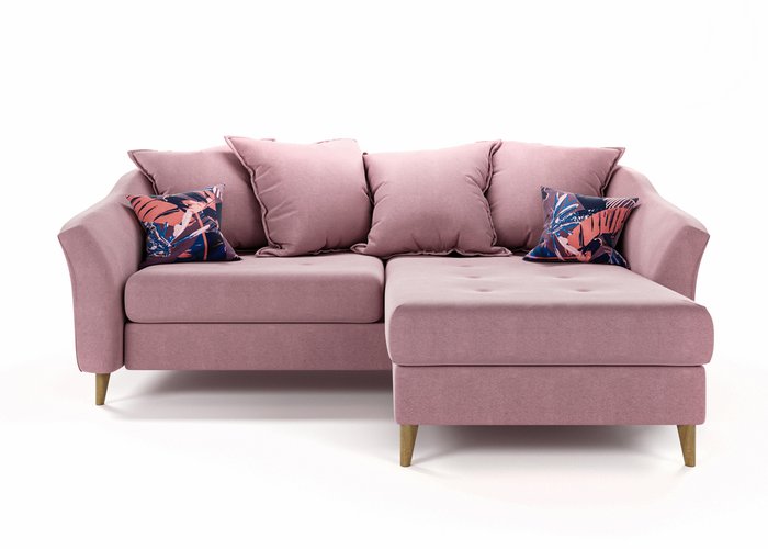 Угловой диван-кровать Никко розового цвета