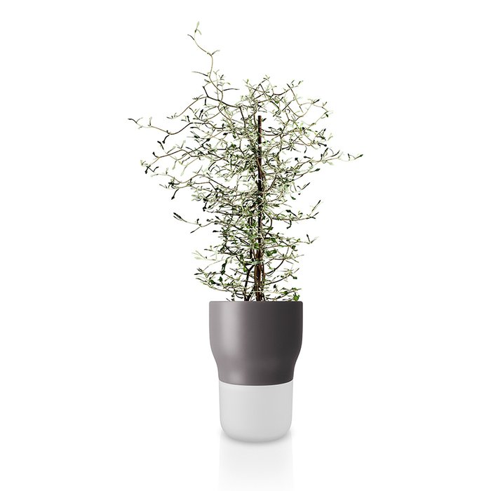 Горшок для растений с функцией самополива 13 см серый