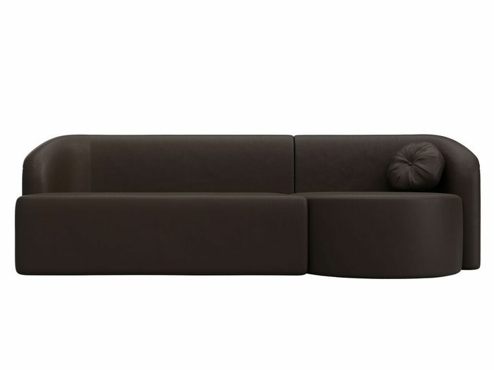 Диван Лига 027 коричневого цвета (экокожа) угол правый - купить Прямые диваны по цене 43999.0
