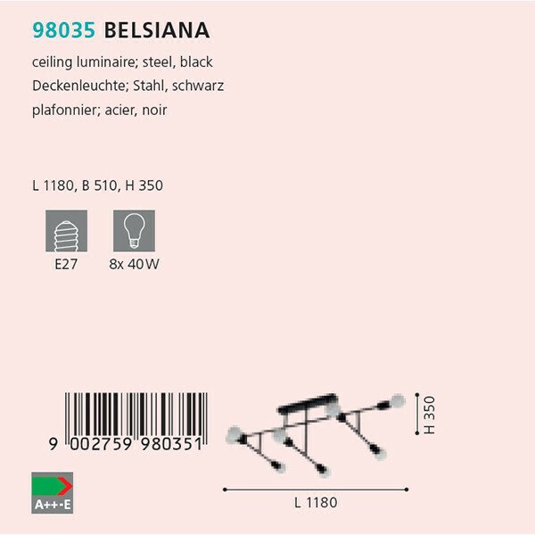 Потолочная люстра Belsiana черного цвета - лучшие Потолочные люстры в INMYROOM