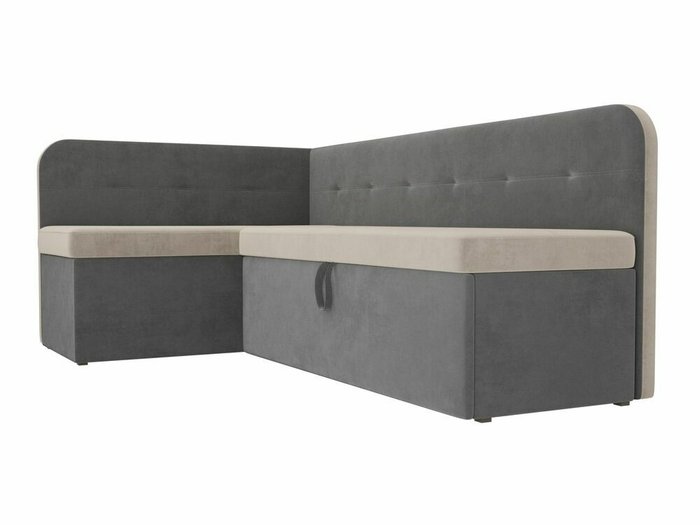 Угловой диван-кровать Форест серо-бежевого цвета левый угол - лучшие Угловые диваны в INMYROOM