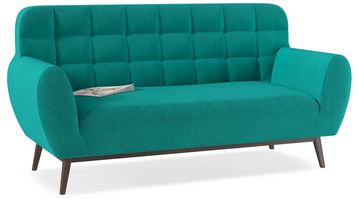 Диван прямой Cocoon Luna зеленого цвета - купить Прямые диваны по цене 40250.0