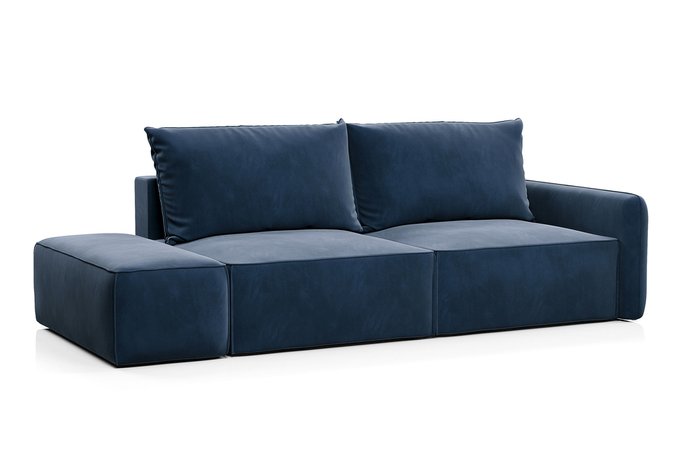 Прямой диван-кровать Портленд синего цвета - лучшие Прямые диваны в INMYROOM