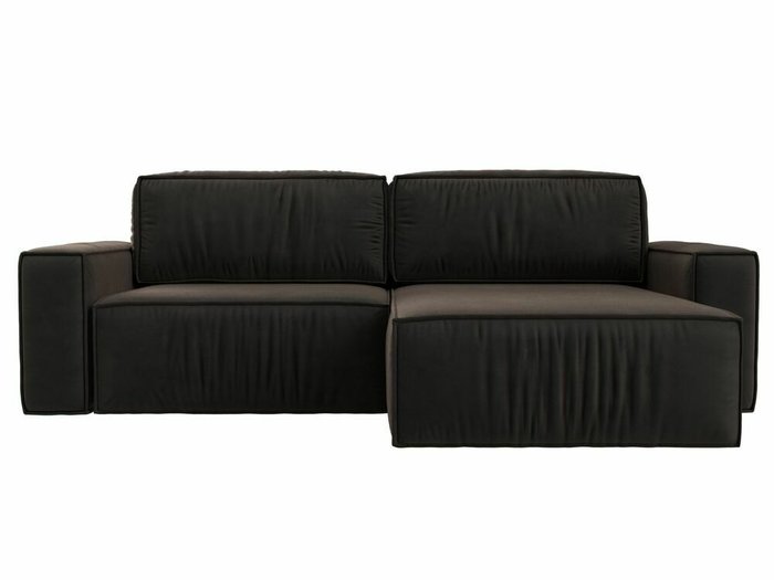 Угловой диван-кровать Прага классик коричневого цвета правый угол - купить Угловые диваны по цене 78999.0