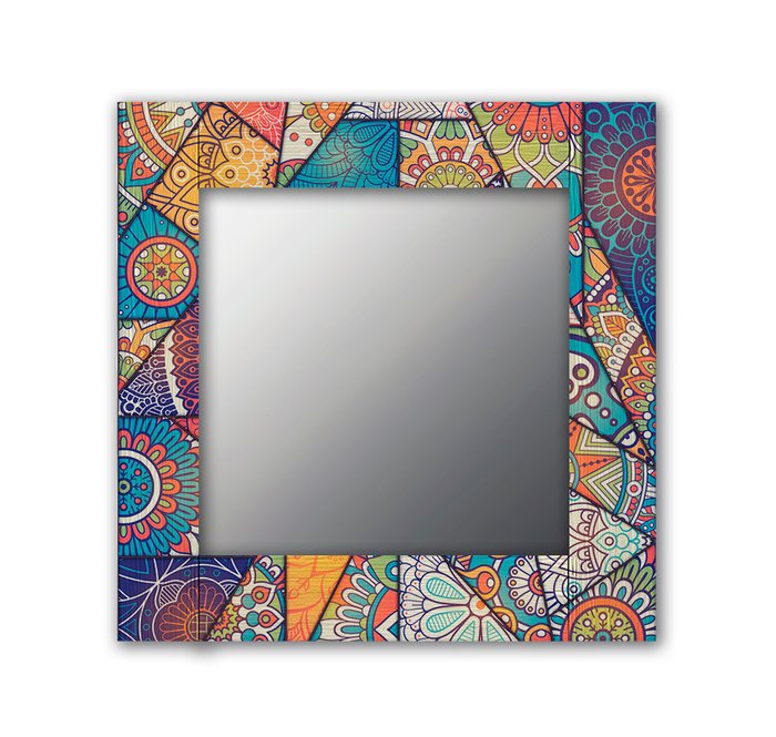 Настенное зеркало Калейдоскоп 50х65 голубого цвета - купить Настенные зеркала по цене 13190.0