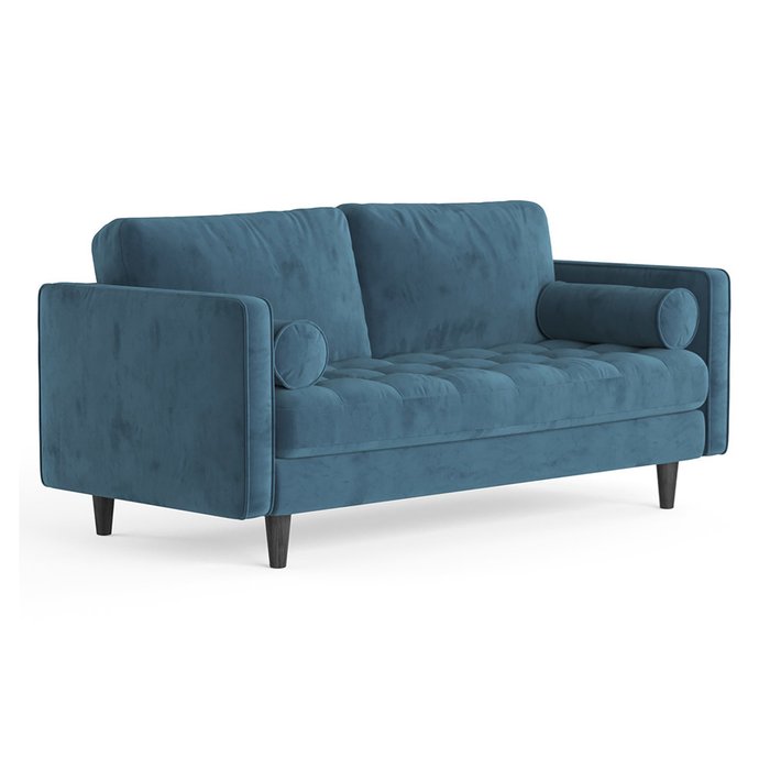 Трехместный диван Scott ST голубой - купить Прямые диваны по цене 55300.0