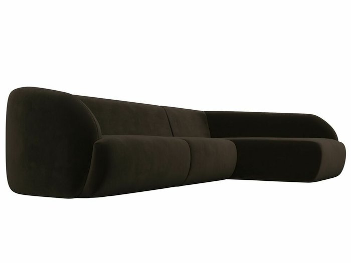 Угловой-диван Лига 041 темно-коричневого цвета правый угол - лучшие Угловые диваны в INMYROOM