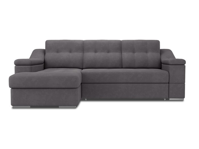 Угловой диван-кровать левый Liverpool темно-серого цвета