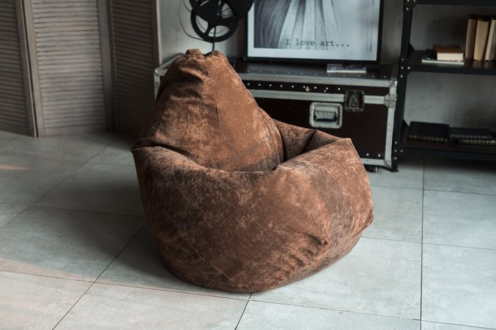 Кресло-мешок Груша 2XL коричневого цвета  - лучшие Бескаркасная мебель в INMYROOM