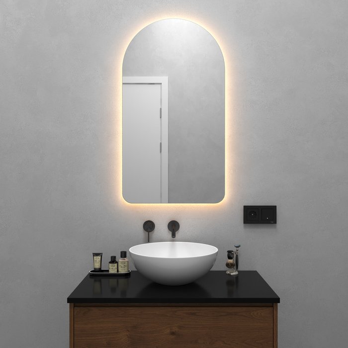 Настенное зеркало Arkelo NF LED S с тёплой подсветкой  - купить Настенные зеркала по цене 11900.0