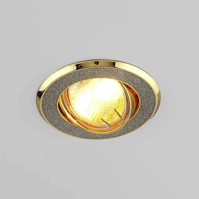 Встраиваемый точечный светильник 611 MR16 SL/GD серебряный блеск/золото Incat