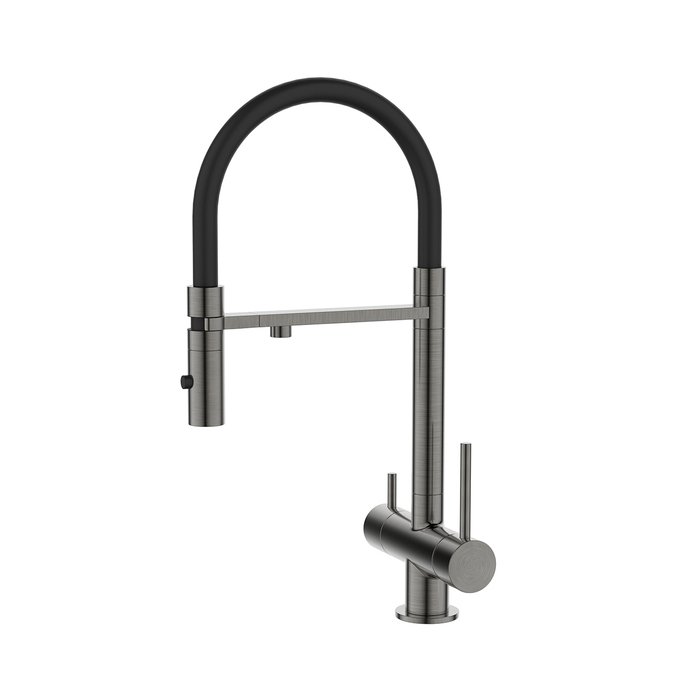 Смеситель для кухни IDDIS Ace с фильтром и гибким изливом черно-графитового цвета Смеситель для кухни IDDIS Ace с фильтром и гибким изливом черно-графитового цвета