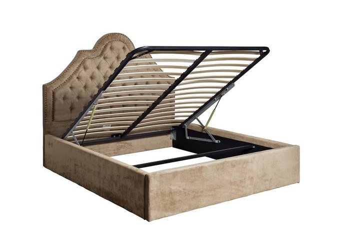 Кровать бежевого цвета с подъемным механизмом 160х200 - лучшие Кровати для спальни в INMYROOM