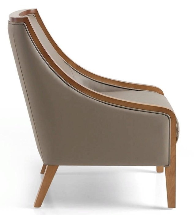 Кресло в обивке из кожи серого цвета - лучшие Интерьерные кресла в INMYROOM