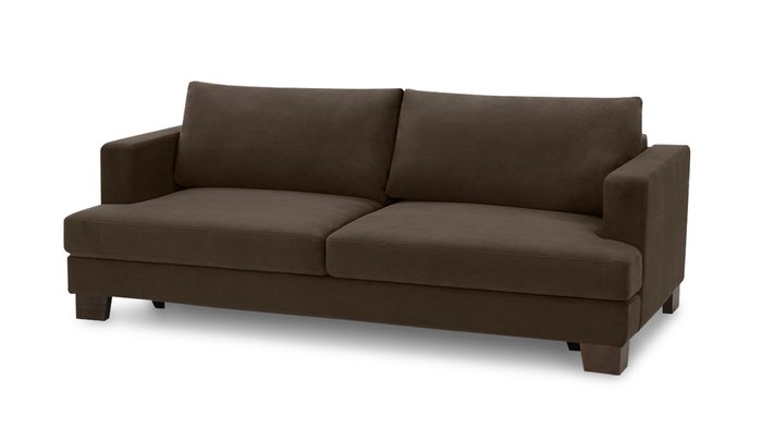 Прямой диван-кровать Марсель темно-коричневого цвета - купить Прямые диваны по цене 60800.0