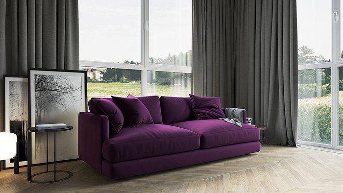 Диван-кровать Ибица фиолетового цвета - купить Прямые диваны по цене 59000.0
