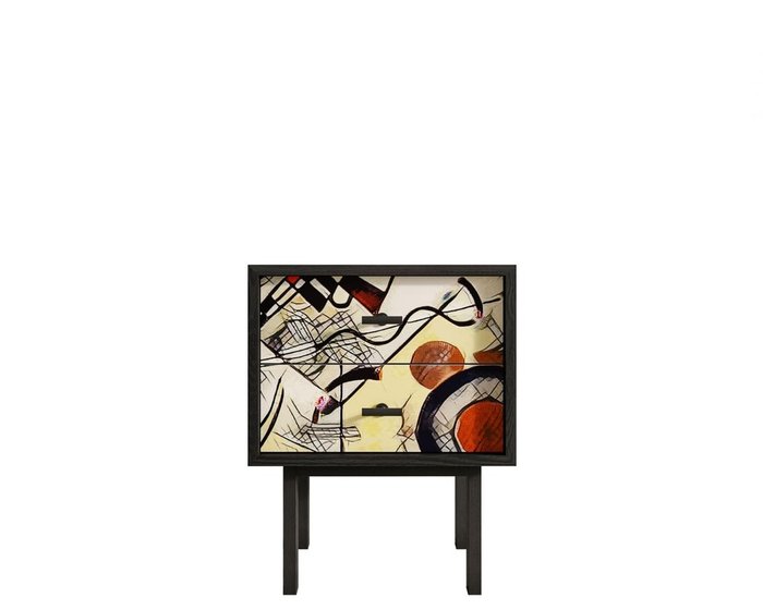 Тумбочка с двумя ящиками Emerson с принтом Kandinsky