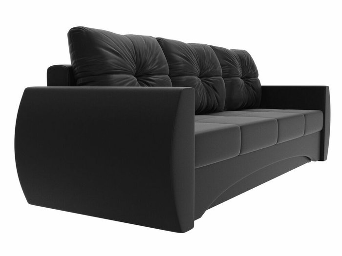 Прямой диван-кровать Сатурн черного цвета (экокожа) - лучшие Прямые диваны в INMYROOM