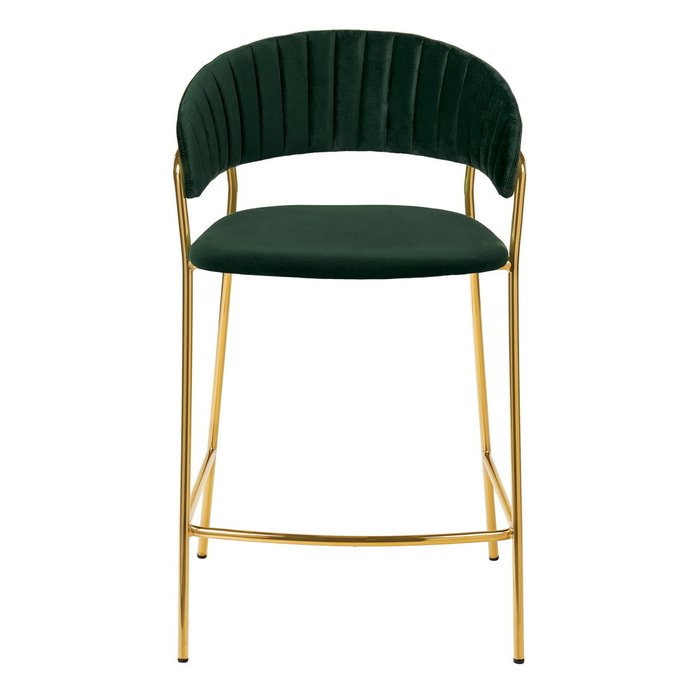 Стул полубарный Turin зеленого цвета с золотыми ножками - купить Барные стулья по цене 23450.0