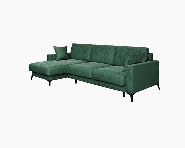 Диван-кровать угловой левый Наоми зеленого цвета - купить Угловые диваны по цене 86889.0