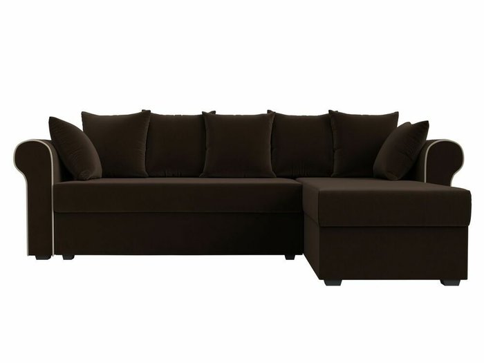 Угловой диван-кровать Рейн коричневого цвета правый угол - купить Угловые диваны по цене 33999.0