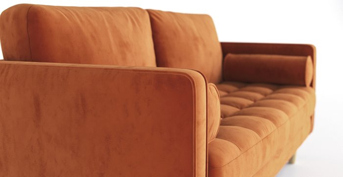 Трехместный диван SCOTT ST оранжевый - купить Прямые диваны по цене 55300.0