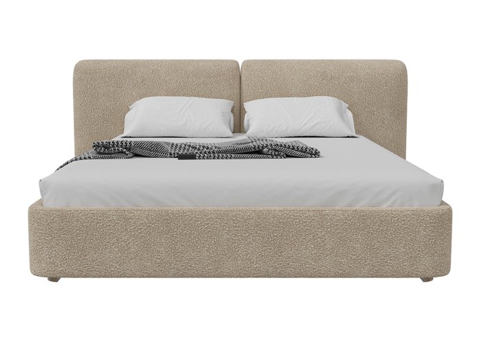 Кровать Hub Soft 200х200 бежевого цвета с подъемным механизмом - лучшие Кровати для спальни в INMYROOM Кровать Hub Soft 200х200 бежевого цвета с подъемным механизмом - лучшие Кровати для спальни в INMYROOM