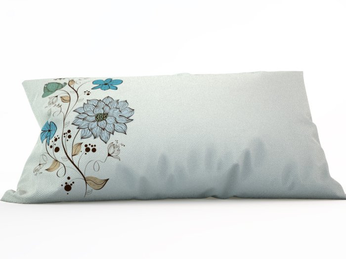 Диванная подушка: Голубые цветы