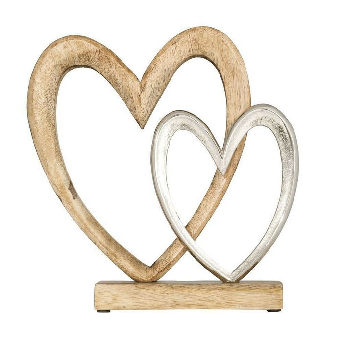 Фигурка сердца Tomamae бежево-серебристого цвета - купить Фигуры и статуэтки по цене 2290.0