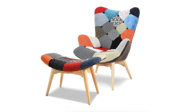 Кресло Phyllis patchwork с принтом лоскутный микс - лучшие Интерьерные кресла в INMYROOM