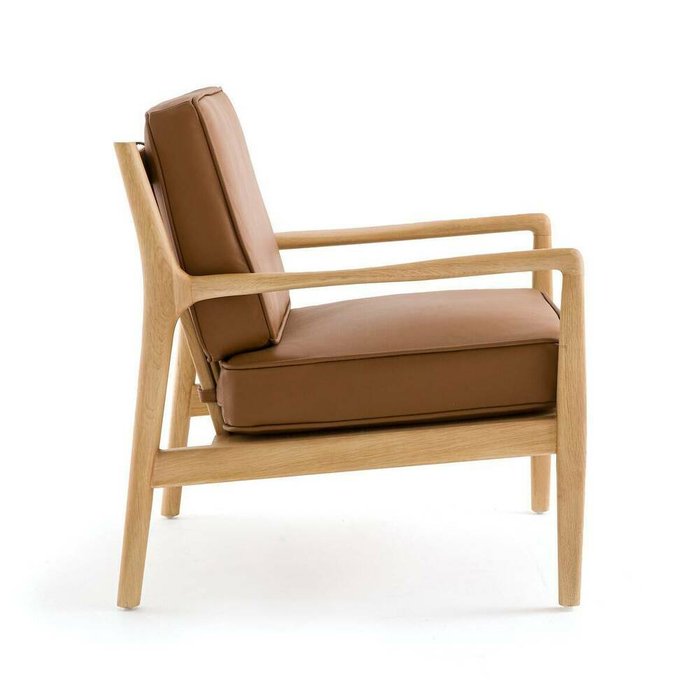 Кресло кожаное Dilma коричневого цвета - лучшие Интерьерные кресла в INMYROOM