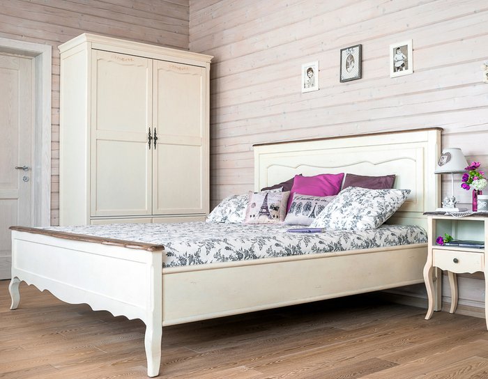 Кровать Прованс 160х200 бежевого цвета - купить Кровати для спальни по цене 80705.0